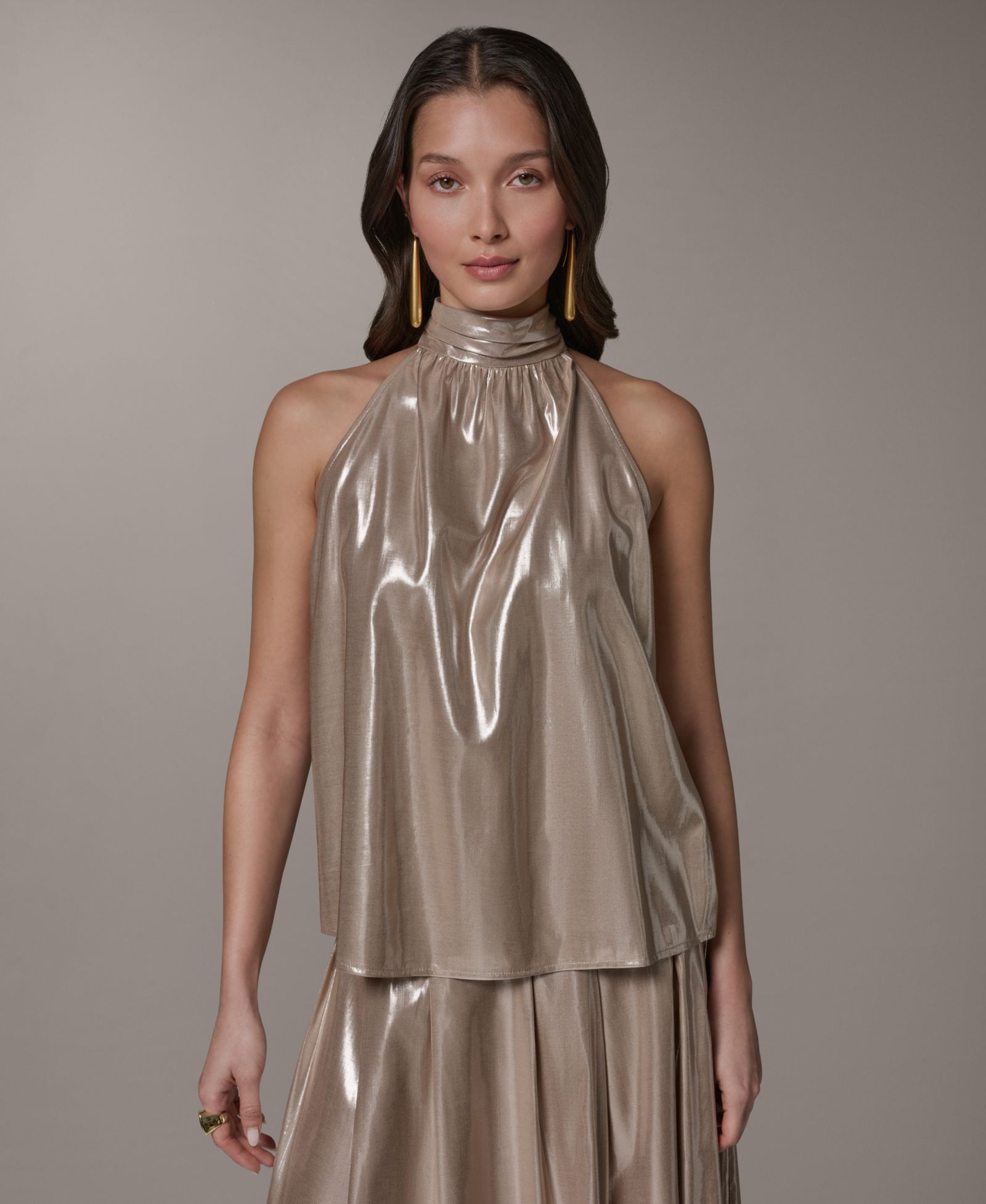 Женский топ Donna Karan New York Sleeveless Shine High-Neck