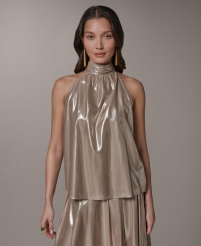 Женский топ Donna Karan New York Sleeveless Shine High-Neck