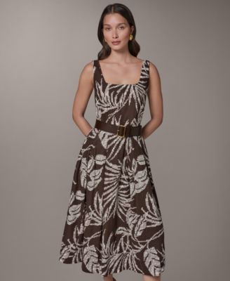 Женское миди-платье Donna Karan New York Printed Square Neck
