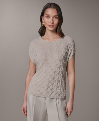 Женский джемпер Donna Karan New York с коротким рукавом и круглым вырезом