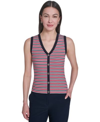 Женский свитер Tommy Hilfiger V-Neck Striped