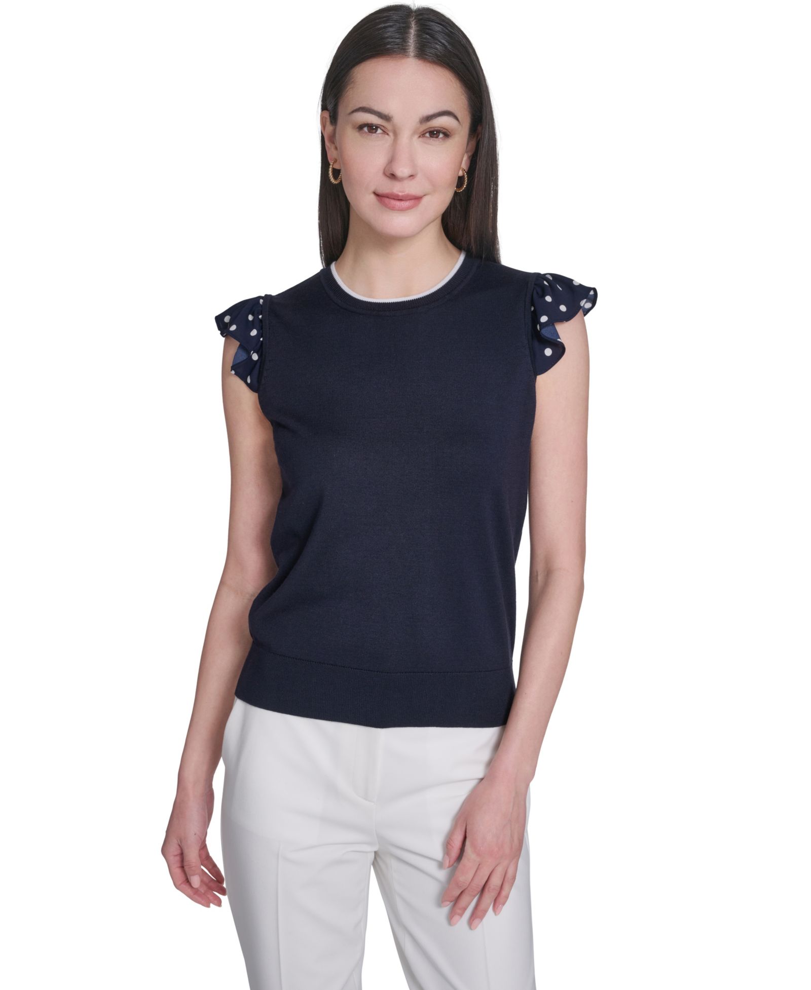 Tommy Hilfiger Women's Mixed Media Sleeveless Sweater