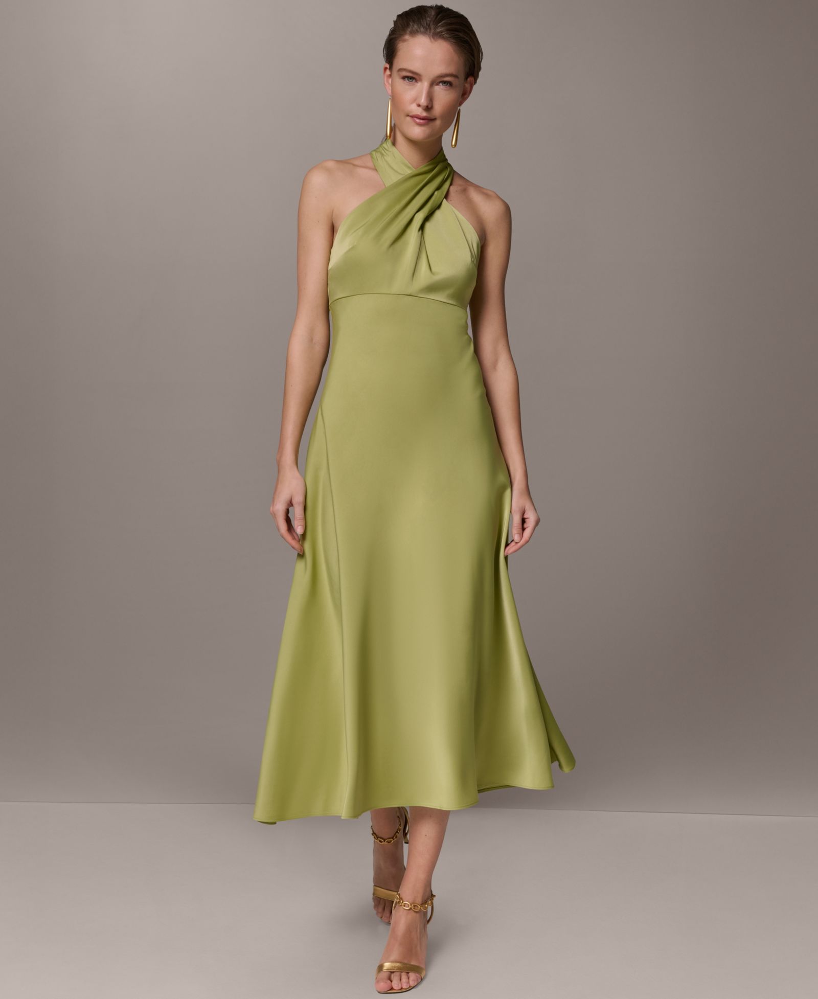 Donna Karan New York платье миди с halter-вырезом, Petite