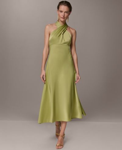 Donna Karan New York Petite Halter Neck Midi Dress