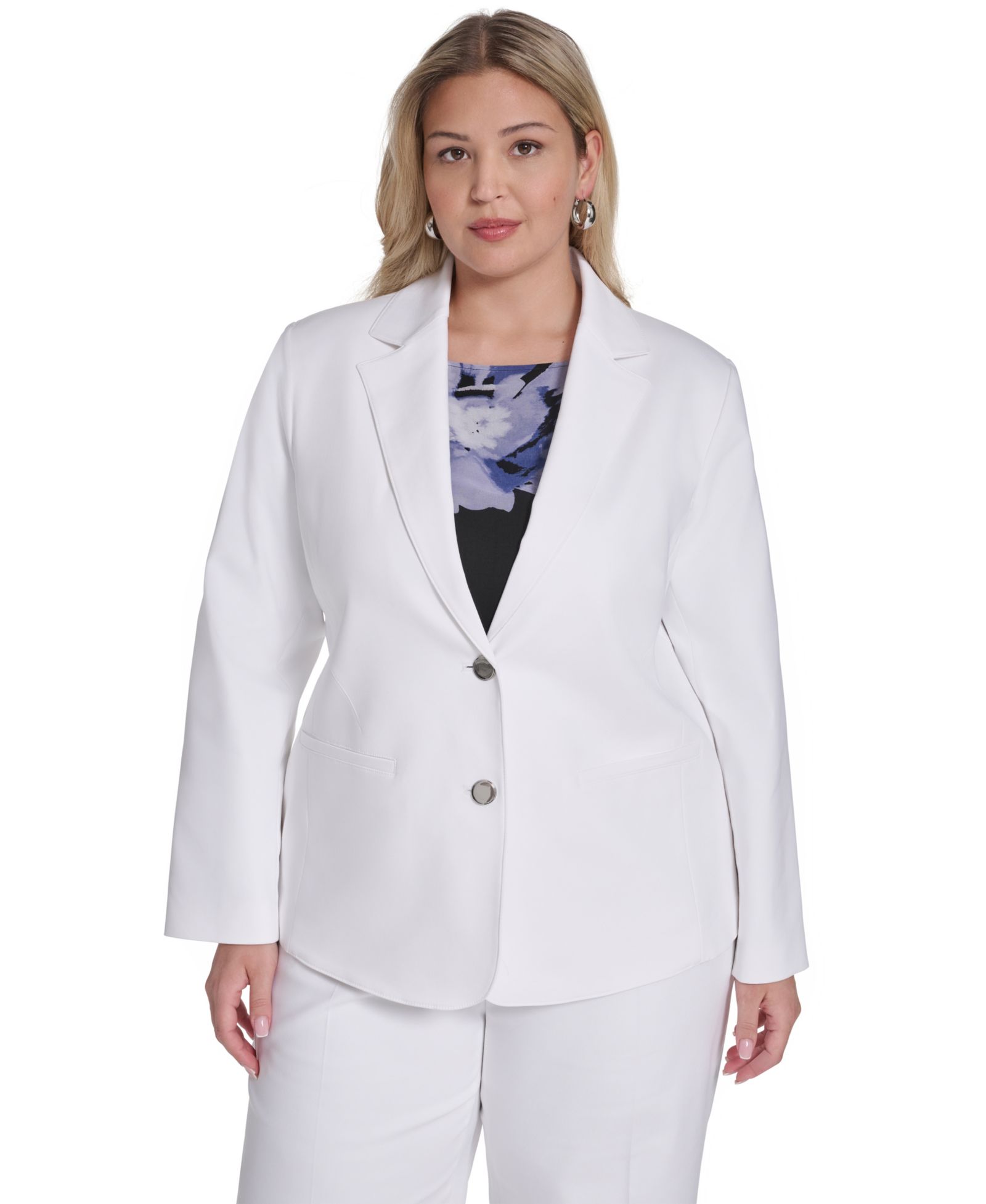 Calvin Klein Plus Size Two-Button Blazer
