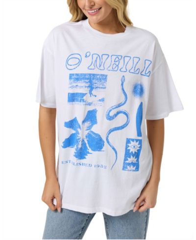 O'Neill Women's Tropic Meltdown Oversized Crewneck Cotton T-Shirt