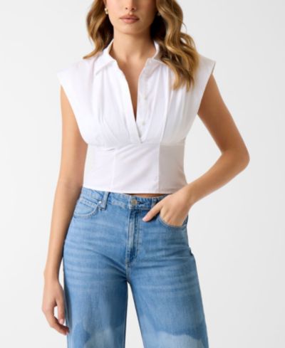 Топ GUESS Women's Cherry Collared Sleeveless