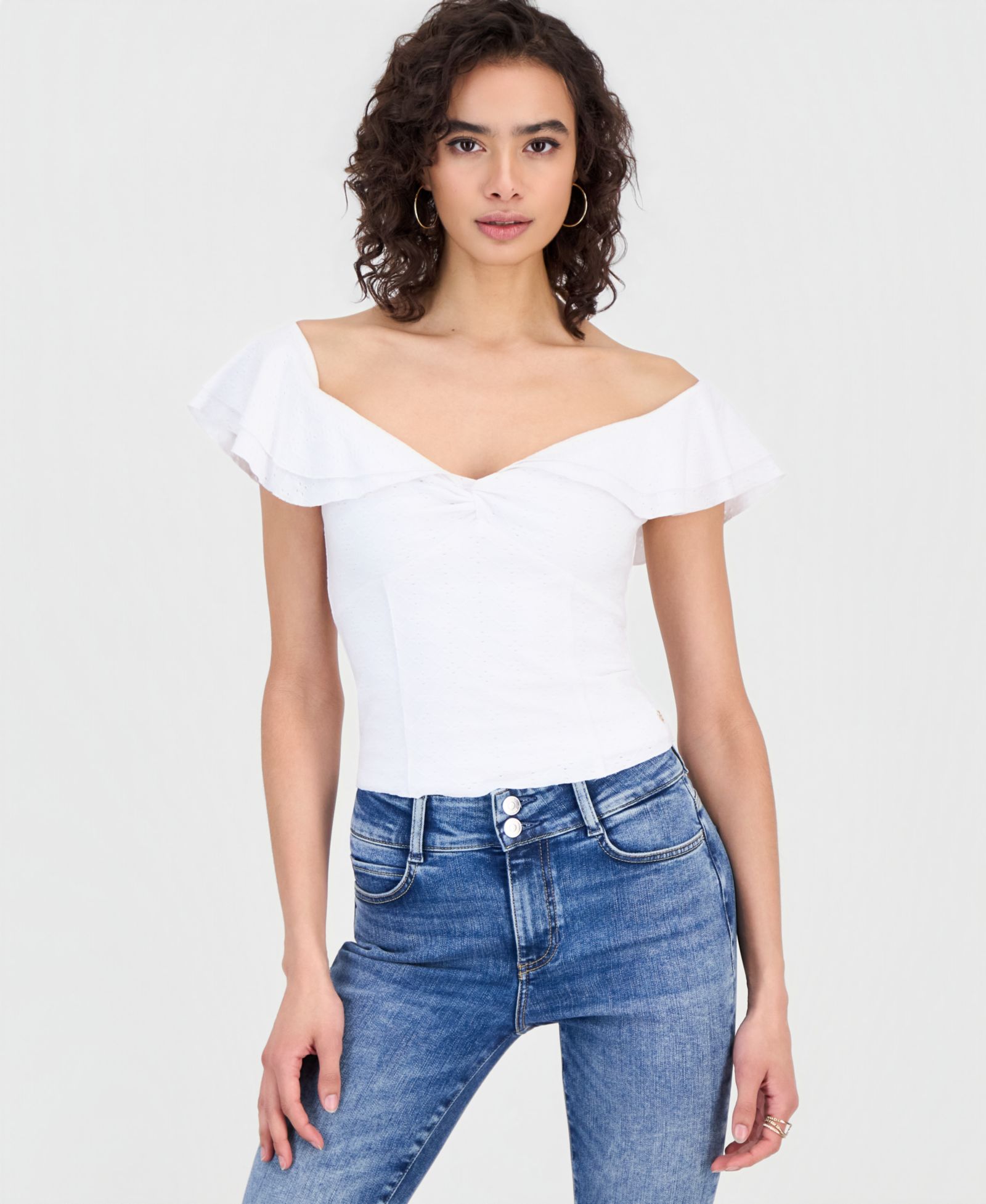 GUESS Women's Off-The-Shoulder Teodolinda Top