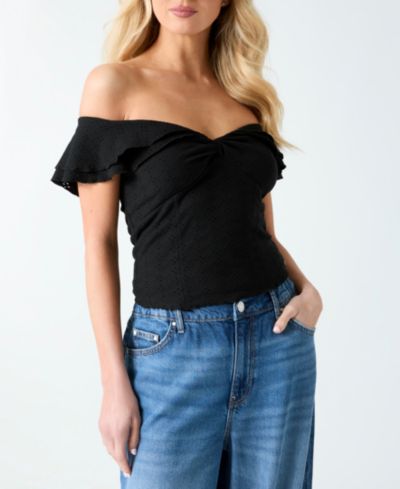 GUESS Women's Off-The-Shoulder Teodolinda Top