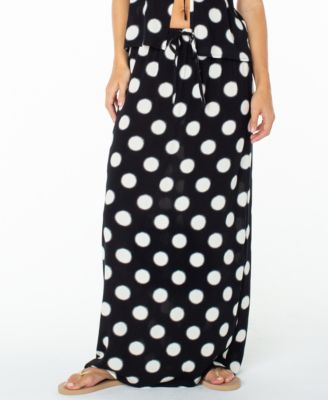 Roxy Women's Iyla Polka-Dot Maxi Slit Skirt