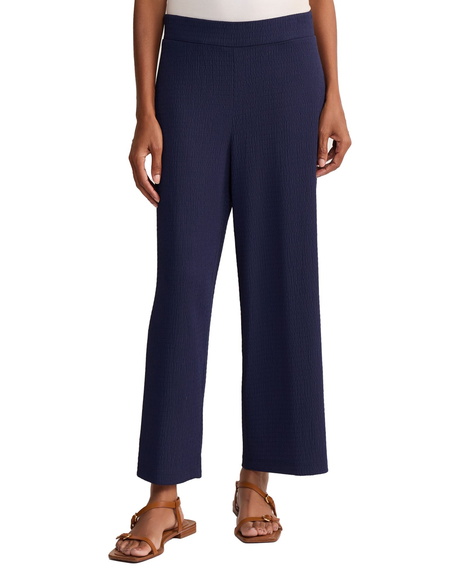 Женские брюки Jones New York Petite Mid-Rise Wide-Leg Crop Casual