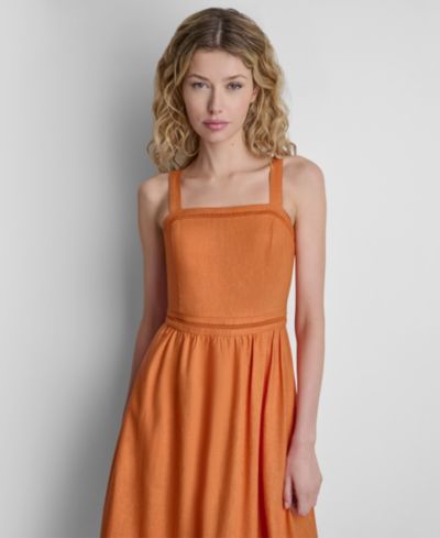 Платье DKNY Women's Sleeveless Straight Neck Loop Lace