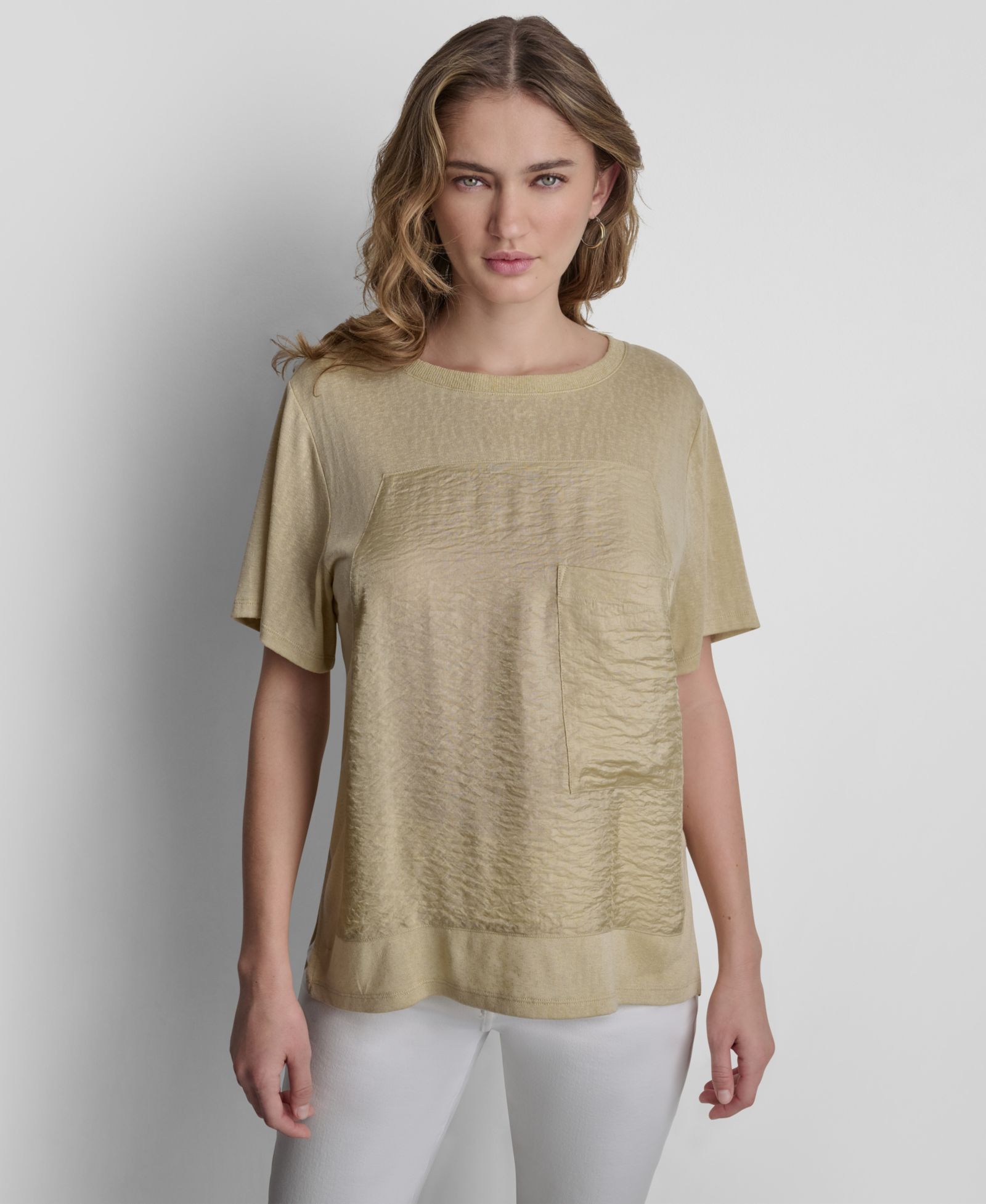 DKNY Women's Short-Sleeve Twinkle Front T-Shirt