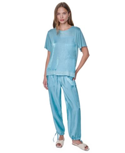 DKNY Women's Short-Sleeve Twinkle Front T-Shirt