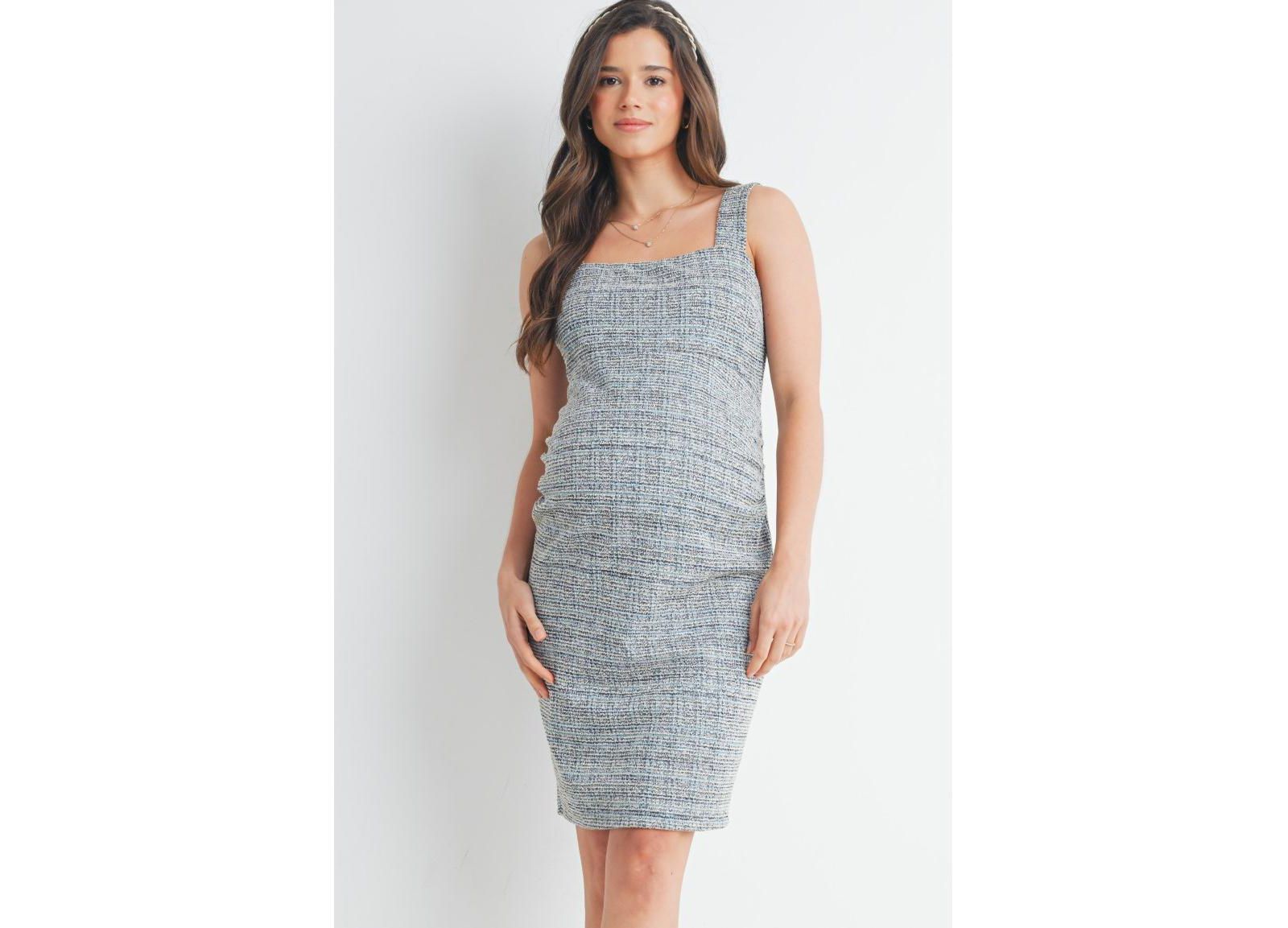 Женское платье Hello Miz Maternity Sleeveless Square-Neck Tweed Sheath