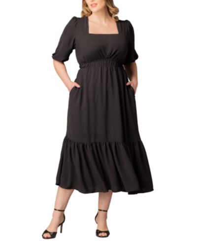 Kiyonna Plus Size Bailey Square Neck Maxi Dress