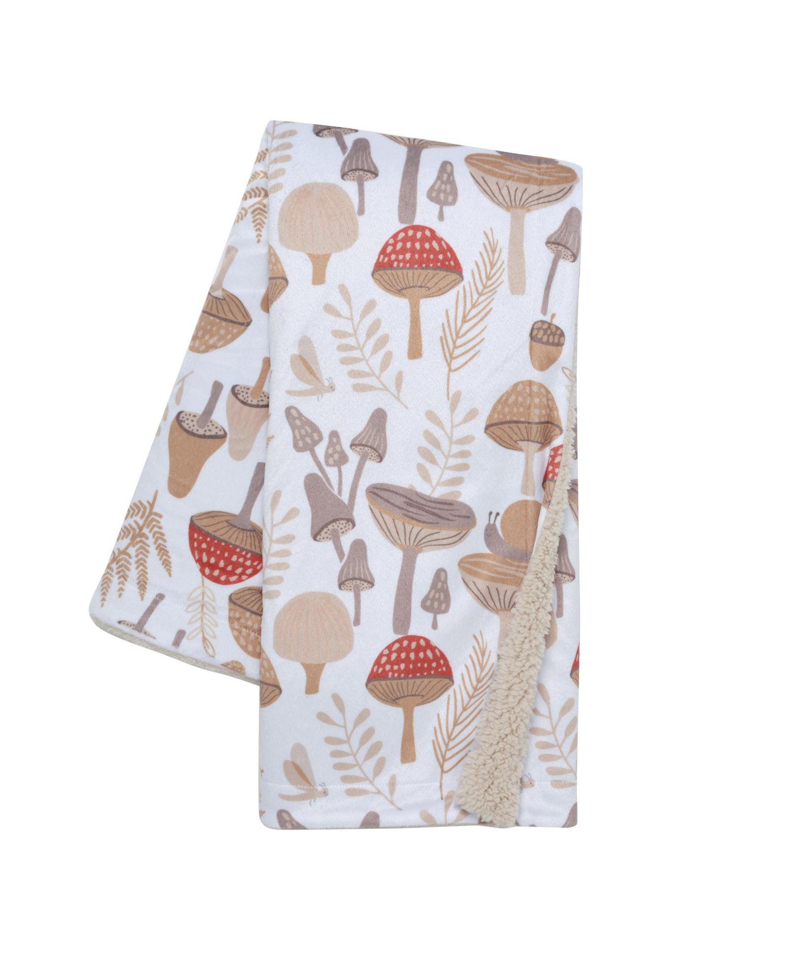 Детский мягкий плед Lambs & Ivy Mushroom Meadow White/Taupe