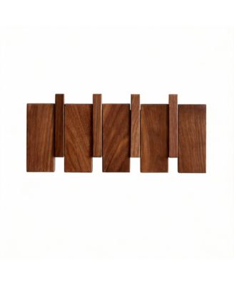 YIGII 4-Piece Piano Key Style Wall Coat Rack, Solid Wood, Space-Saving, Easy Install