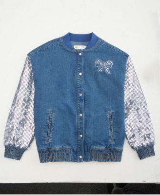 Epic Threads Girls' XS-XL Sequin Bow Denim Jacket, Macy's Exclusive