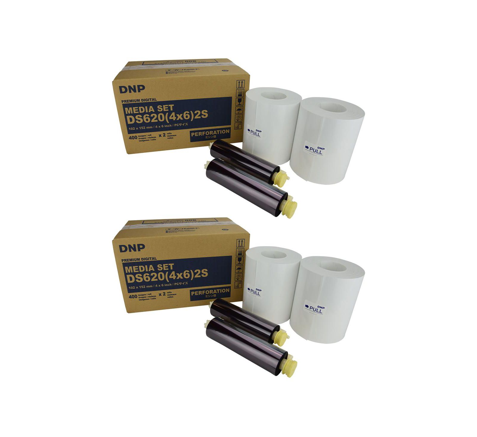 DNP Dye Sub Media для принтера DS620A, 2x 4x6", 400 отпечатков на рулон, 2 штуки