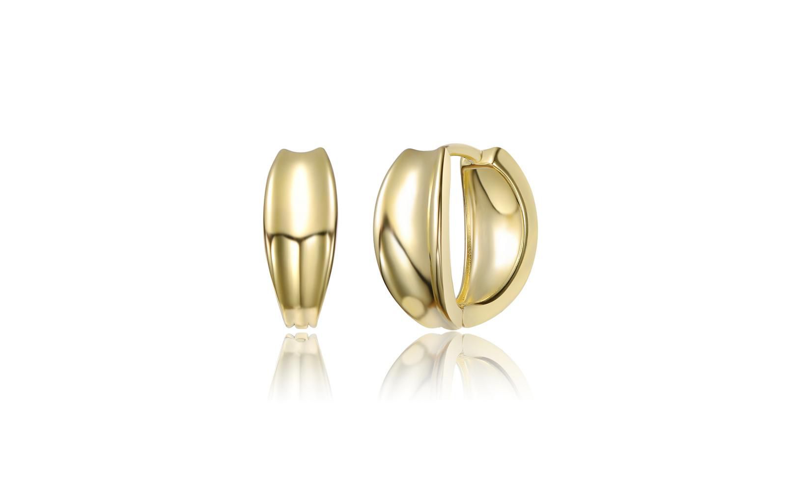 Серьги Rachel Glauber Chic Small Huggie Hoop 14K Gold Plated