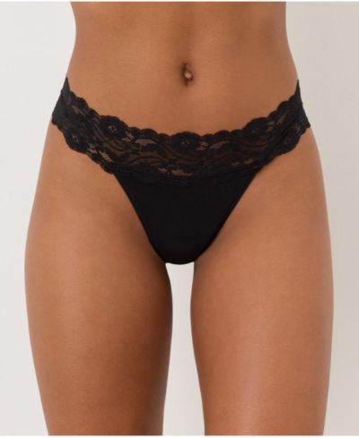 Pact Женский Lace Waist Thong 3-Pack Made With Cotton