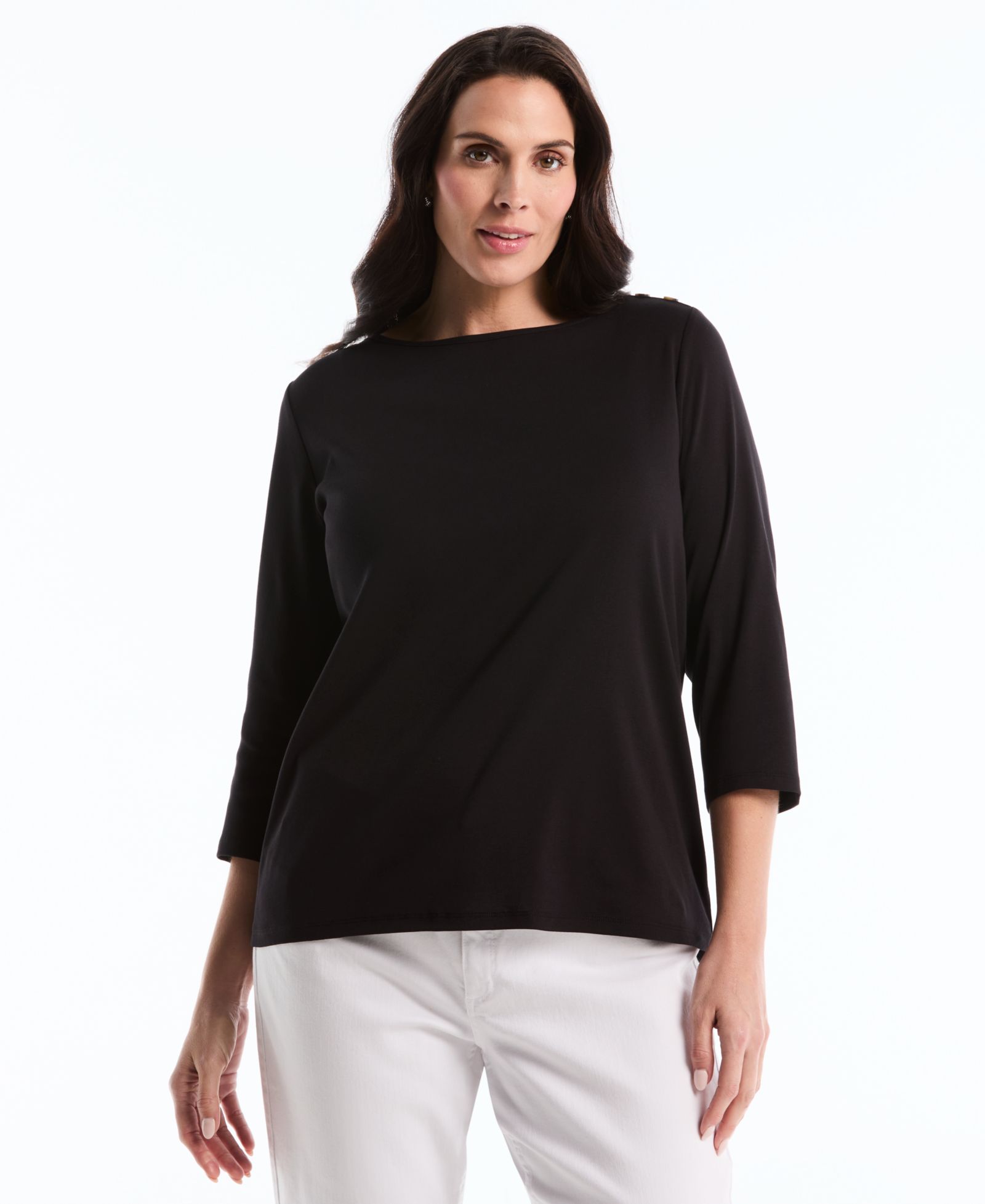 Женский топ Rafaella Plus Size Boat Neck Pull-On