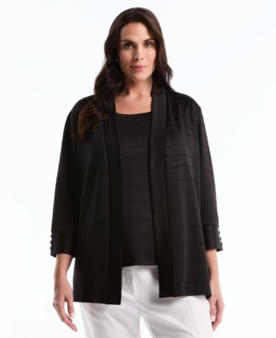 Женский вязаный кардиган Rafaella Plus Size Ottoman Open Front