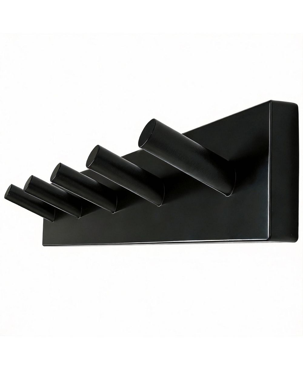 YIGII Bamboo 5-Peg Wall Rack for Coats, Hats, Towels - Finish 2 Pack