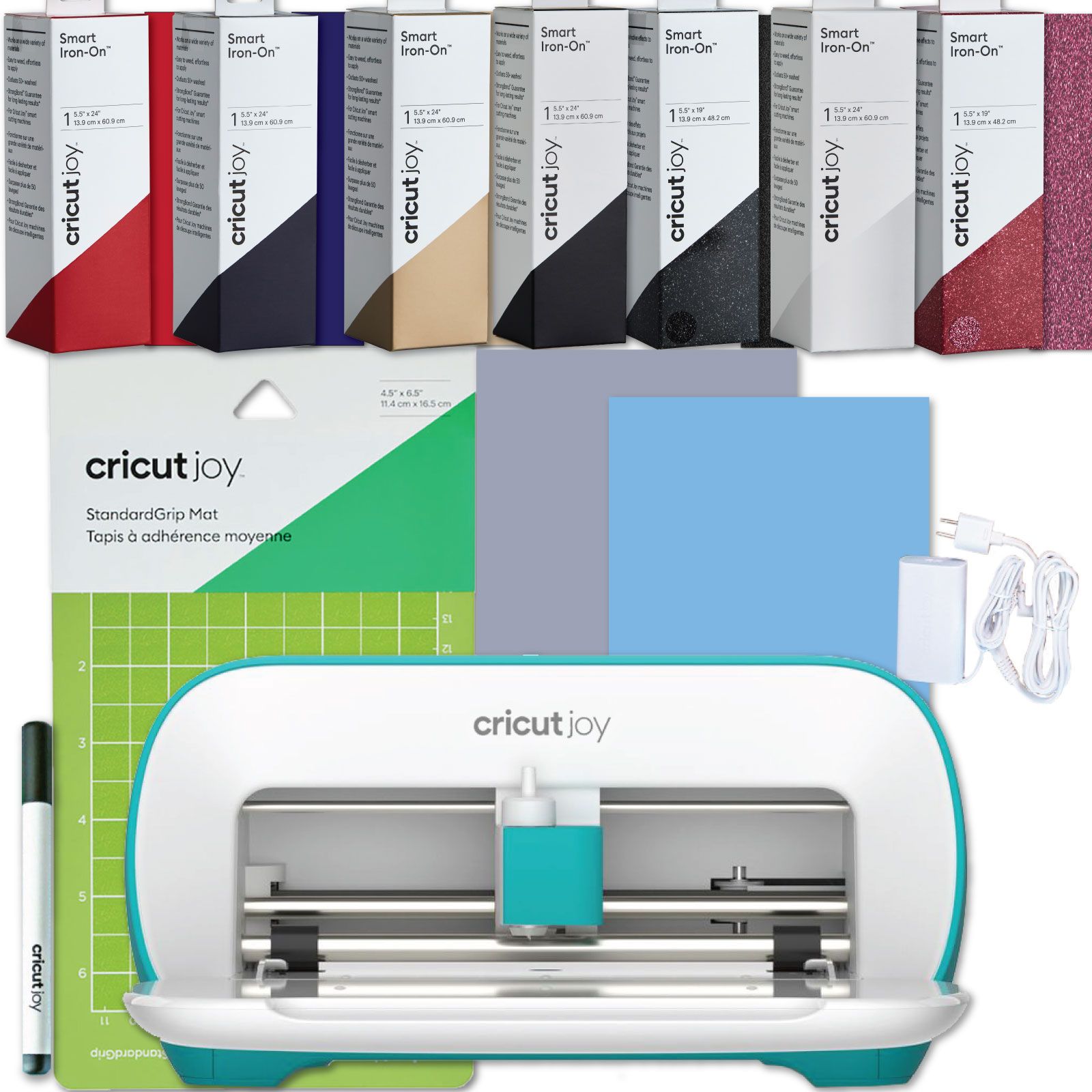 Набор режущей машины Cricut Joy с 7 рулонами Smart Iron-On для творчества