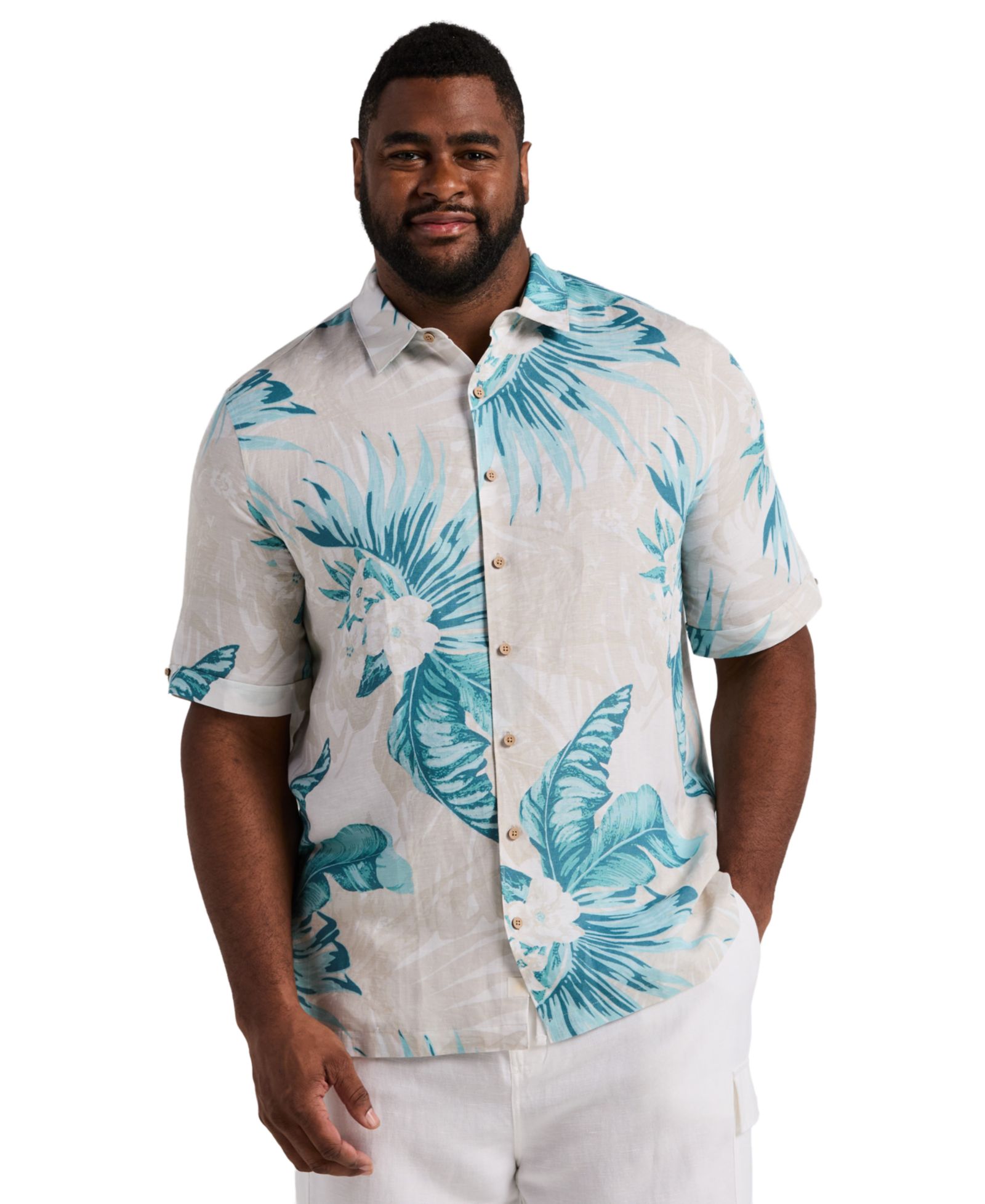 Мужская рубашка Cubavera Linen Blend Palm Print