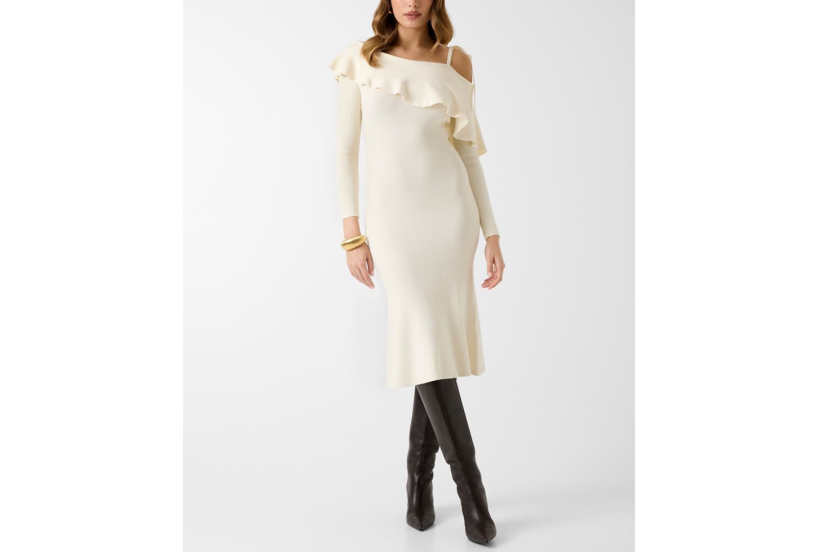 Женское трикотажное платье GUESS Long-Sleeve Off-The-Shoulder Ambrosia Rib