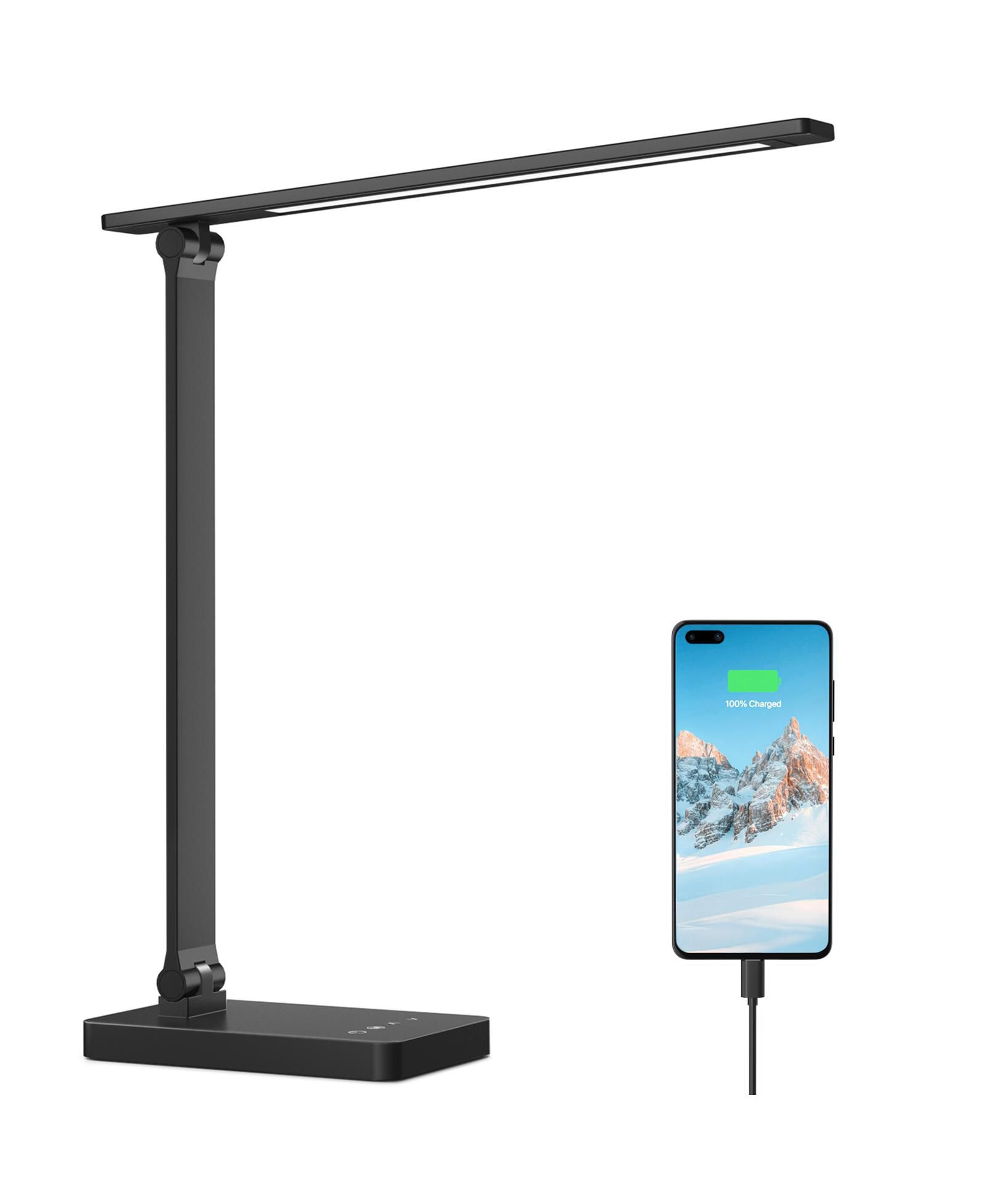 Lepro LED Desk Lamp with charging port, 650LM Touch Control, 5 Brightness Level