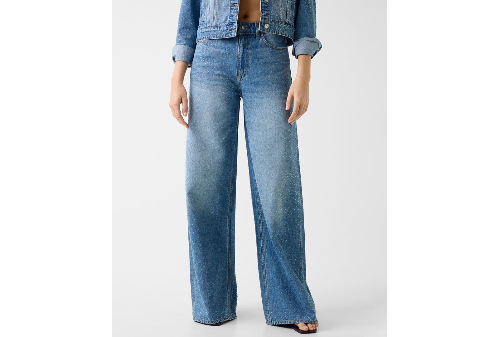 GUESS Women's Alba High-Waist Wide-Leg Jeans