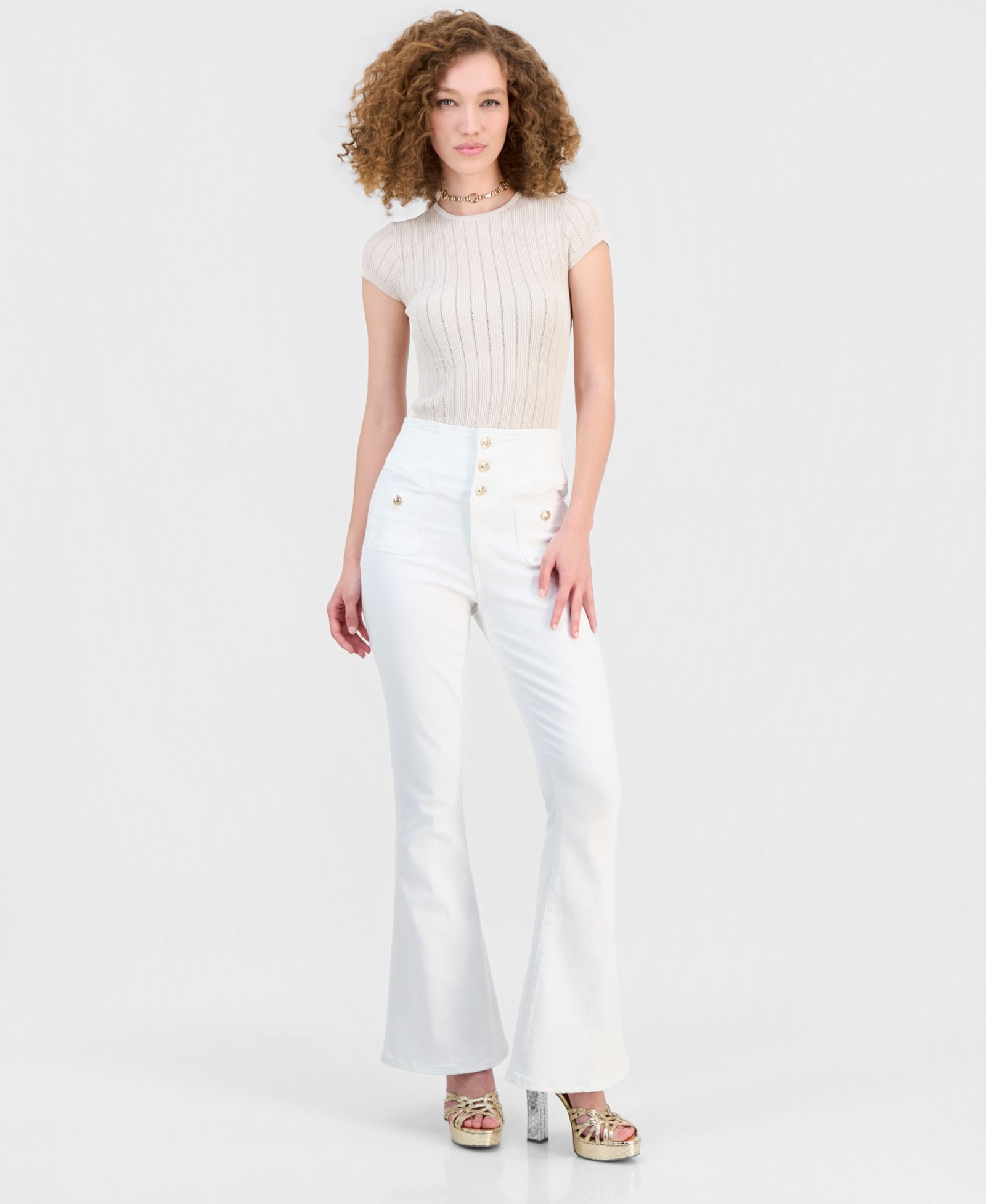 GUESS Women's Kaira High Rise Flare Jeans