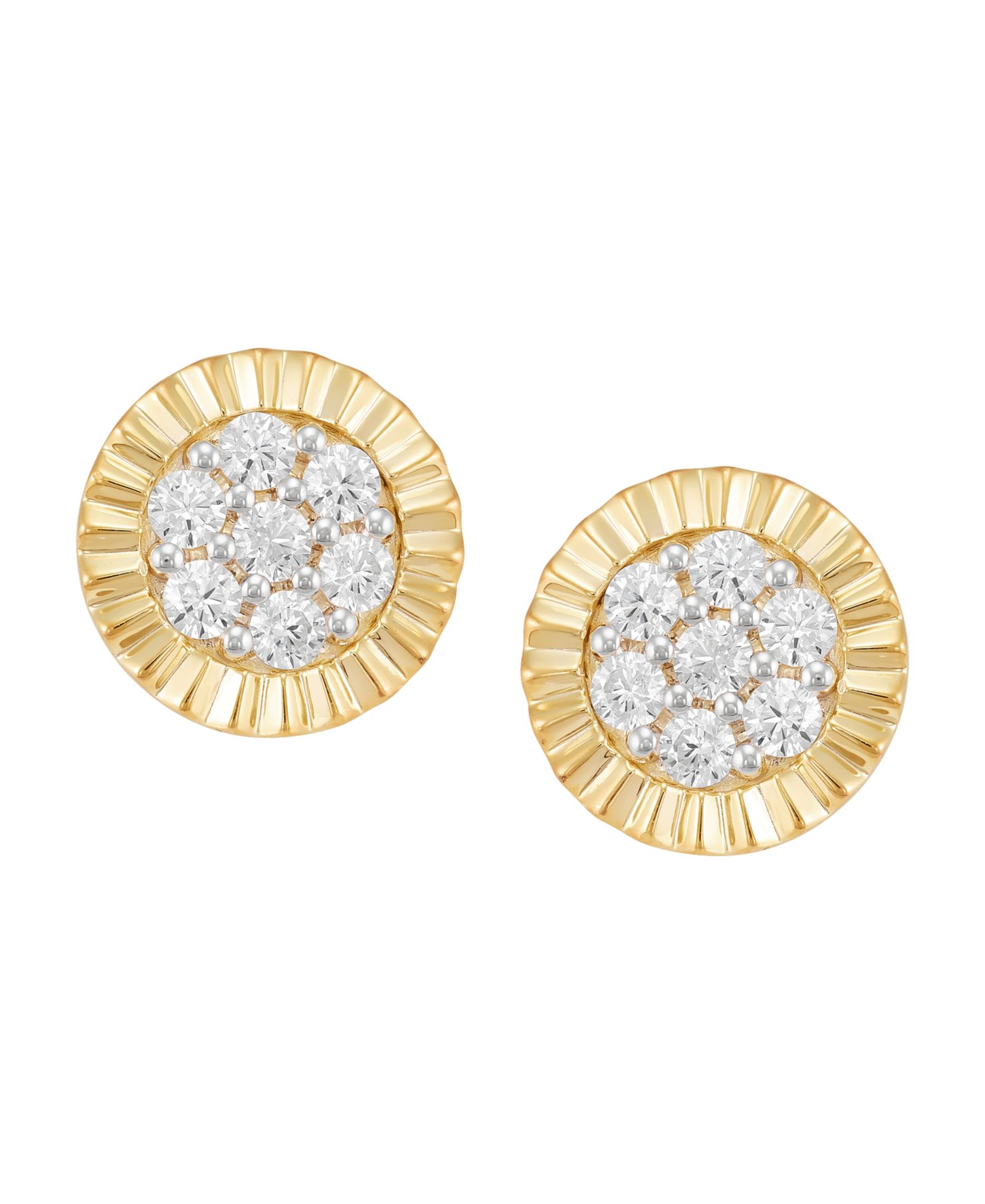 Grown With Love Lab Grown Diamond Earrings (1 ct. t.w.) in 10k Yellow Gold with Rhodium