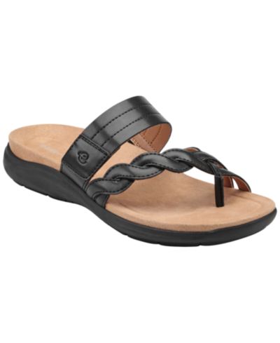 Easy Spirit Women's Waren Asymmetrical Flat Slip-On Sandals