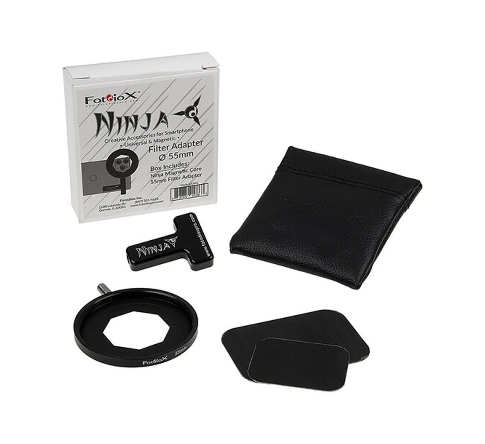 Fotodiox Ninja 55mm Magnetic Filter Adapter Kit Compatible with Android, iOS, Samsung Galaxy, iPhone, iPad and any tablet with a camera