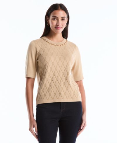 Женский джемпер Rafaella Petite Diamond Stitch Crew Neck
