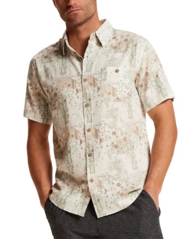 Мужская рубашка Weatherproof Vintage из смеси льна, на пуговицах, с коротким рукавом
