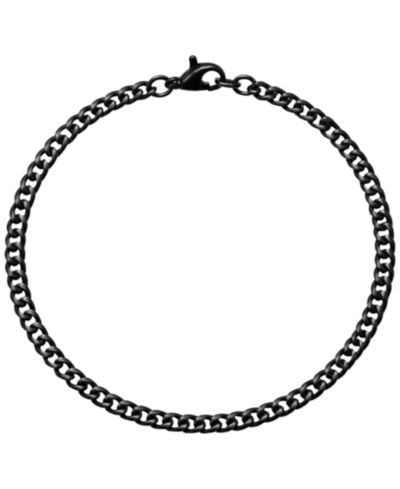 Мужской браслет Rhona Sutton 9" Curb Chain из нержавеющей стали 316L с черным напылением