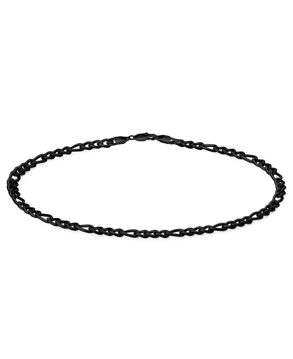 Мужской браслет Rhona Sutton Rolo Black-Plated Stainless Steel Figaro Chain