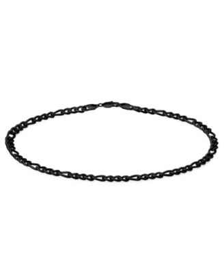 Мужской браслет Rhona Sutton Rolo Black-Plated Stainless Steel Figaro Chain
