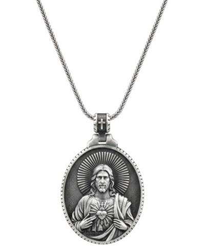 Rhona Sutton Men's Stainless Steel 22" Faith Pendant Necklace