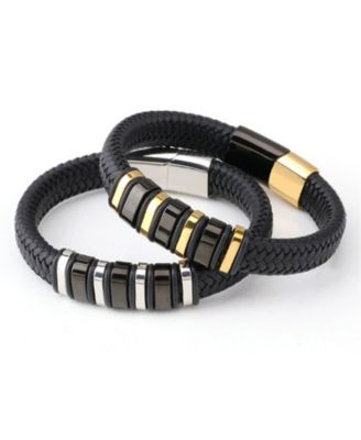 Rhona Sutton Men's Imperium Leather & Stainless Steel Bracelet