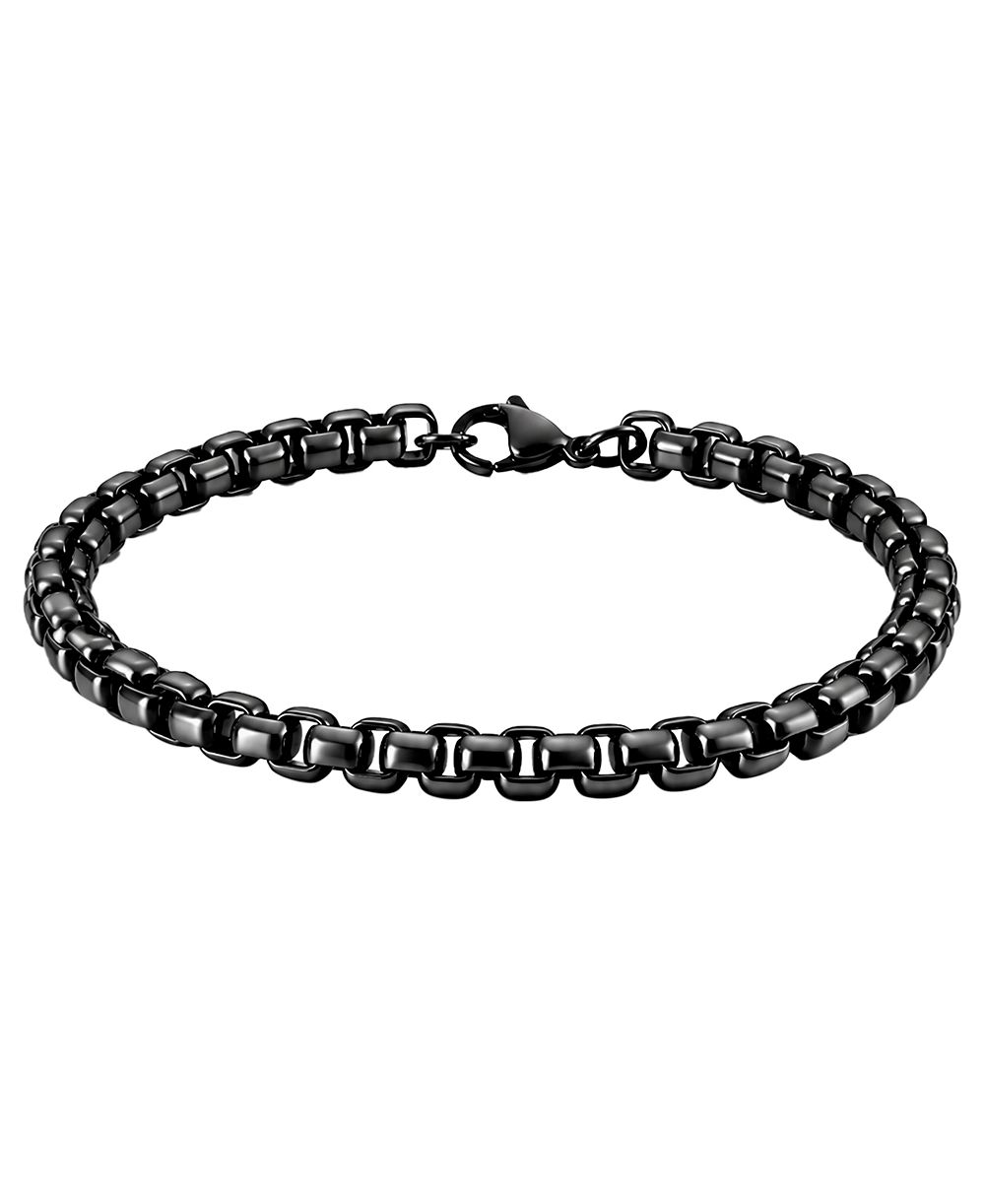 Мужской браслет Rhona Sutton Rolo Black-Plated Stainless Steel цепь