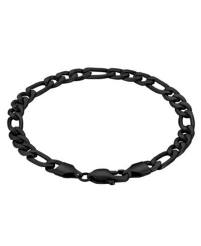 Мужской браслет Rhona Sutton Stainless Steel Black Plated Figaro Chain