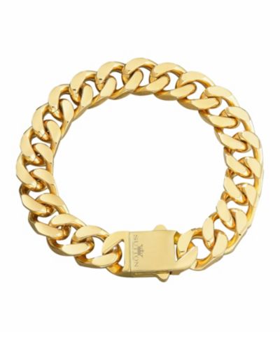 Мужской браслет Rhona Sutton Cuban Chain из позолоченной стали 18k