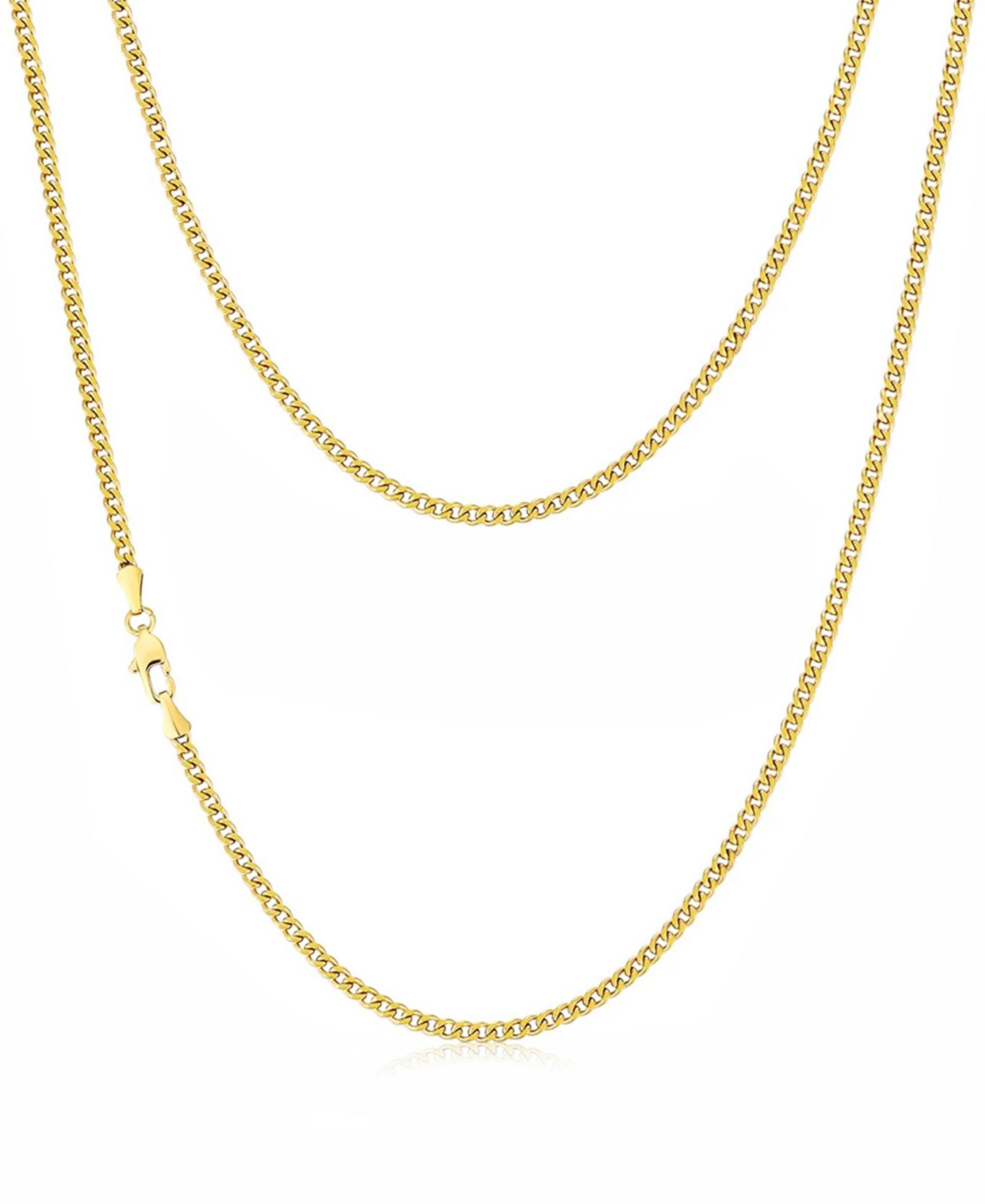 Ожерелье Rhona Sutton Men's Stainless Steel Cuban Chain 14k Gold Plated