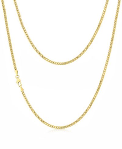 Rhona Sutton Мужская кубинская цепь из нержавеющей стали с позолотой 14k